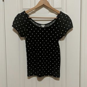 Forever 21 black w/ white polkadots shirt